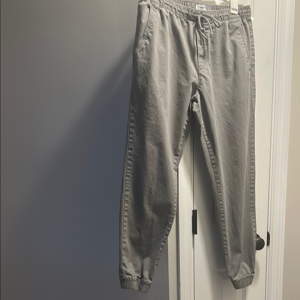 Old Navy Gray Chinos Elastic Waistband Relaxed Fit